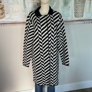 Glo & Glo Made in Italy black & white chevron jacket 🖤 sz XL